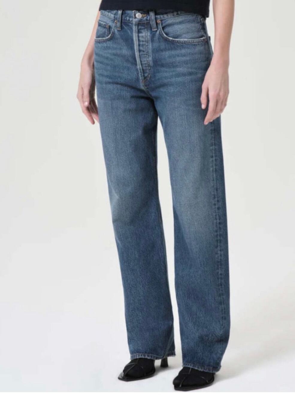AGOLDE Kelly High Rise Relaxed Straight Jeans Essence Wash Size 24 NWT